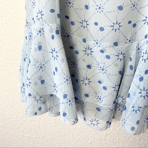 Avec Les Filles Blue Printed Ruffle Back Tie Dress Size XS - Picture 6 of 6